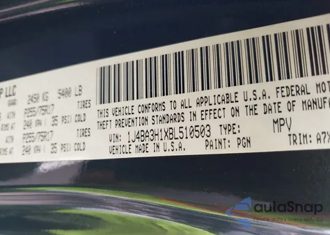 2011 Jeep Wrangler Unlimited Sport from USA, damaged, VIN 1J4BA3H1XBL510503